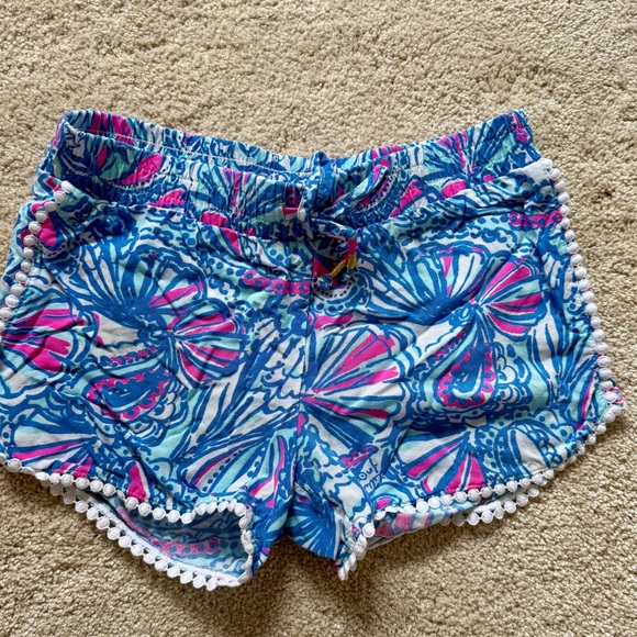 Lilly Pulitzer Blue and Pink High Waist Shorts - Picture 1 of 3